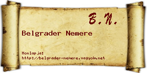 Belgrader Nemere névjegykártya